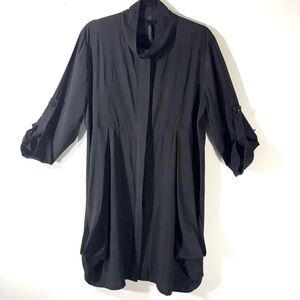 IC BY CONNIE K Black Button Tunic with Slouchy Pockets